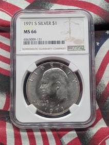 1971-S Eisenhower 40% Silver Dollar - NGC MS66