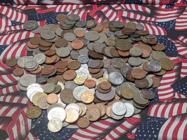 Bag of 2.0 Lbs. of Various Vintage & Modern World Coins
