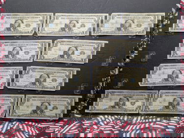 Ten Various 1957 Series $1.00 Silver Certificates - (1) 57 Star Note, (3) 57's, (1) 57-A, & (5)