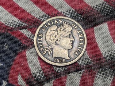 1915-S Barber Silver Dime - VF+