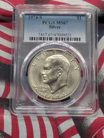 1974-S Eisenhower 40% Silver Dollar - PCGS MS67