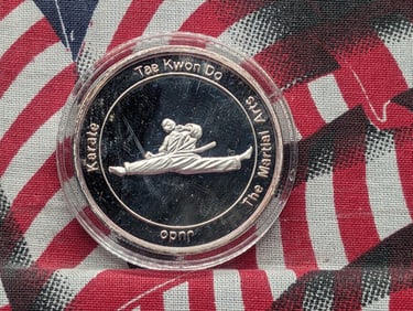 1 Oz. .999 FINE SILVER The Martial Arts - Karate, Judo & Taekwondo Designed Round in Capsule