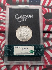 1882-Carson City Morgan Silver Dollar - CAC Cert. MS63+ - GSA Treasure
