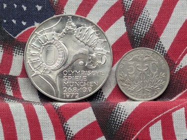 1902 Bolivia 5 Centavos - XF & 1972-G Germany 10 Marks, 62.5% Silver & 15.5 Gr. (2 PCS)