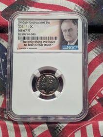 2021-P Roosevelt Dime - NGC MS67 FT