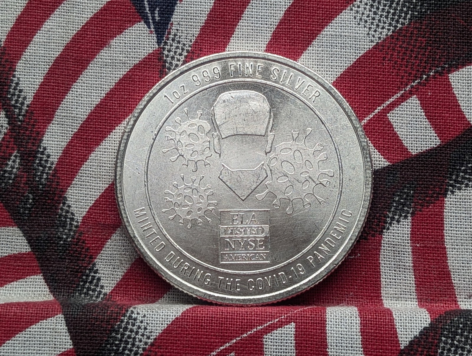 1 Oz. .999 FINE SILVER Minted During the Covid-19 Pandemic Designed Round By Envela Corp.: 1 Oz. .999 FINE SILVER Minted During the Covid-19 Pandemic Designed Round By Envela Corp.