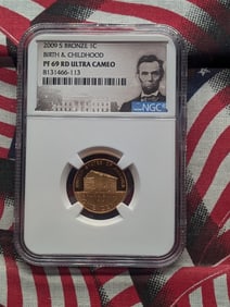 2009-S PROOF Bronze Lincoln Birth & Childhood Cent - NGC PF69 RD ULTRA CAMEO
