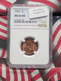 1955 Lincoln Wheat Cent - NGC MS66 RD - Poor Man's Double Die