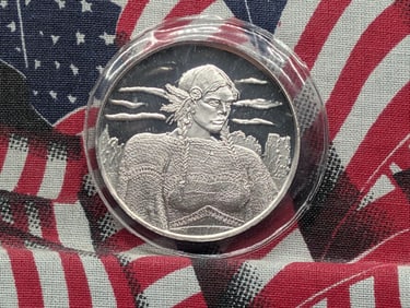 1 Oz. .999 FINE SILVER Female Indian Designed Round in Sealed Plastic