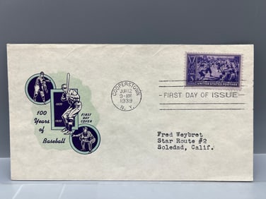 1939 Commemorative 100 Years of Baseball First Day Cover