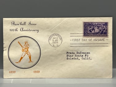 1939 Commemorative 100 Years of Baseball First Day Cover