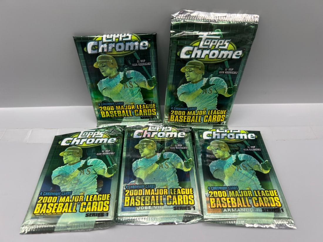 Lot of (5) 2000 Topps Chrome Series One Baseball Unopened Packs (1 of 2)