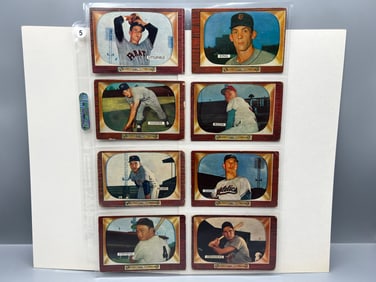 Lot of (8) 1955 Bowman Baseball Cards - Varying Conditions