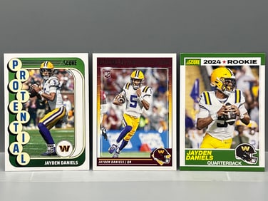 Lot of (3) Jayden Daniels Football Rookie Cards