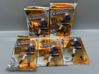 Lot of (5) 1999 Bowman Chrome Football Unopened Packs