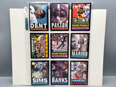 Lot of (9) 1985 Topps Football Cards W/ Stars - Varying Conditions