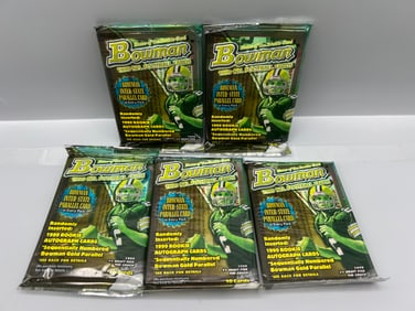 Lot of (5) 1999 Bowman Football Unopened Packs