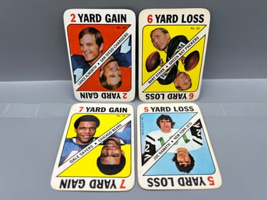 Lot of (4) 1968 Topps Game Football Star Player Cards - Varying Conditions