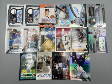 Lot of (16) Assorted Baseball Autograph & Relic Cards
