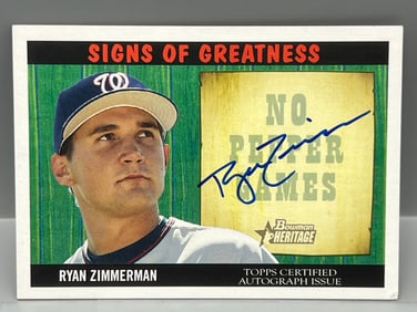 2005 Bowman Heritage Ryan Zimmerman Signs of Greatness Auto RC