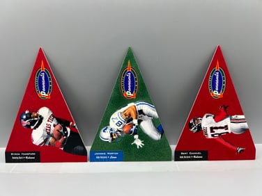 Lot of (3) 1997 Playoff Pennants Football Felt Die Cuts