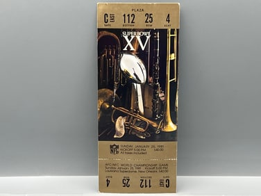 1981 Super Bowl XV Raiders Vs. Eagles Full Ticket