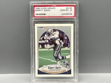 1990 Fleer Update Emmitt Smith RC #U-40 PSA Gem Mint 10