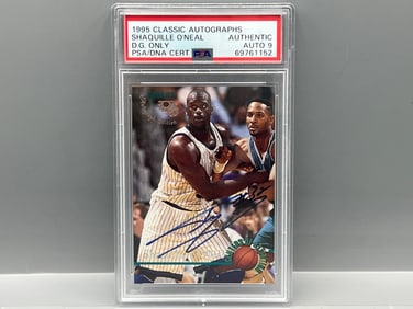 1995 Classic Autographs Edition Shaquille O'Neal Centers of Attention On Card Pack Pulled Auto PSA