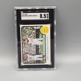 1973 Topps World Series Game 6 Reds Tie Series #208 SGC 8.5 - High Grade