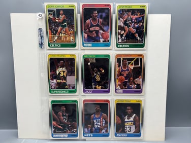 Lot of (9) 1988 Fleer Basketball Cards W/ Stars