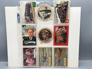 Lot of (9) Assorted Vintage Non-Sports Trading Cards - Varying Conditions - Look N See, Dixie Lids,