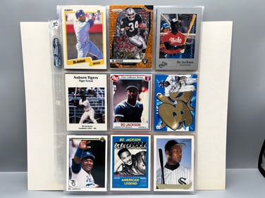 Lot of (45) Bo Jackson Football & Baseball Cards - Some Unlicensed Broder Style Cards