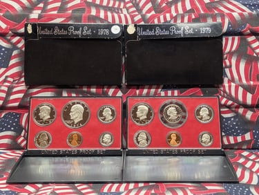 1978-S & 1979-S United States 6-Coin Proof Sets With Original Government Packaging.