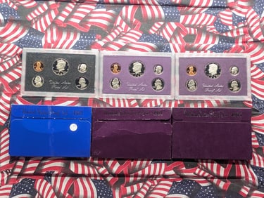 3 - U.S. Proof Sets, 1983-S, 1984-S, 1985-S