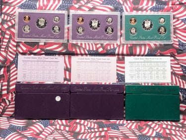 3 - U.S. Proof Sets, 1990-S, 1992-S, 1994-S