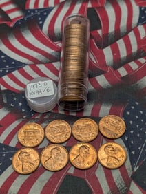 Tube of 1973-D Lincoln Memorial Cents BU
