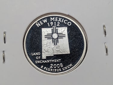 2008-S 90% Silver Proof State Quarter, New Mexico (NM)