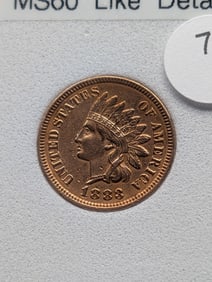 1883 Indian Head Cent, Full Liberty, MS-60 Like Details