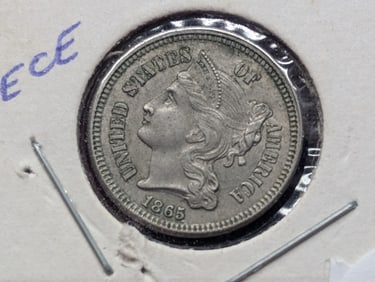 1865-P 3 Cent Nickel