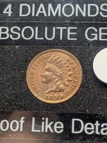 1899 Indian Head Cent, Full Liberty, 4 Diamonds, Proof Like Details, Absolute GEM