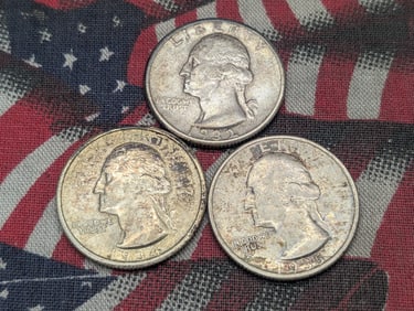 1932 1934 1935 Semi-Key Date Washington Quarters - All 90% Silver