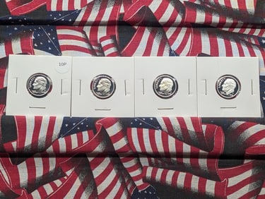 2002-S, 2003-S, 2008-S, & 2014-S 90% Silver Proof Roosevelt Dimes