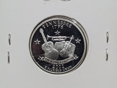 2002-S 90% Silver Proof State Quarter, Tennessee (TN)