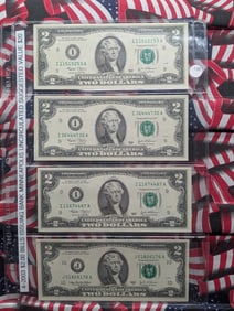 4 - 2003 $2.00 UNC. U.S. Notes, Minneapolis Bank