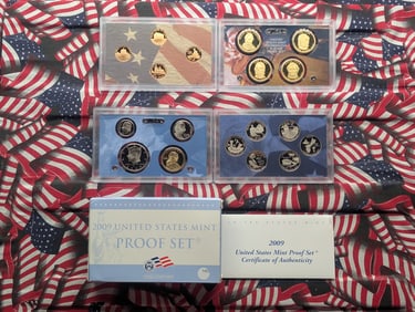2009-S U.S. Mint Proof Set, 18 Coins In OGP w/COA, Includes Presidential Dollars, U.S. Territories