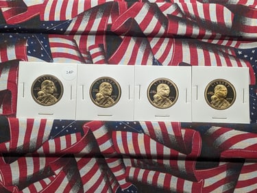 2002-S, 2003-S, 2006-S, & 2008-S Proof Sacagawea Dollars, all with Eagle Reverse