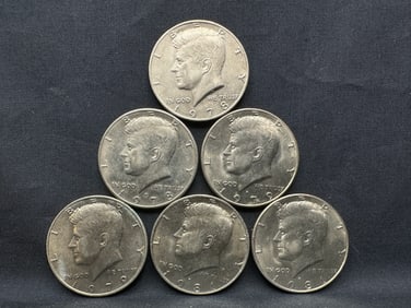 Lot of 6 Kennedy Half Dollar Coins - 1978 P & D, 1979 P & D, 1981 P & D