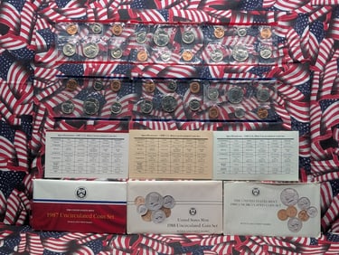 1987-P/D, 1988-P/D & 1989-P/D U.S. Unc. Mint Sets w/original Packaging! - (30 Coins)