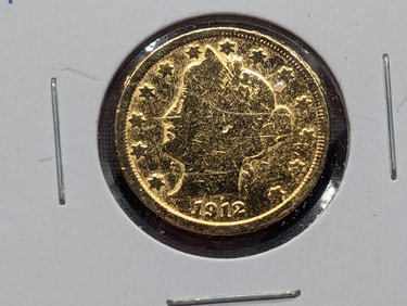 1912 Racketeer Liberty V Nickel 24Kt Plated