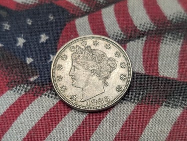 1883 N/C United States Almost Uncirculated Liberty Head V-Nickels. First Year Of Issue.